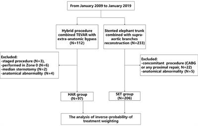 Comparison of Open Repair vs. the One-Stage Hybrid Extra-Anatomic Technique for Distal Aortic Arch Disease Treatment: Mid-term Outcomes With a Risk-Adjusted Analysis